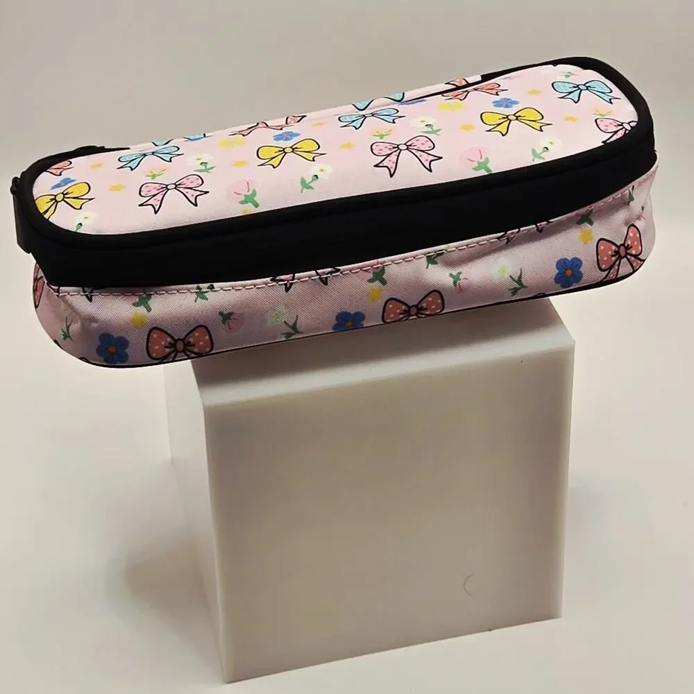 Cute Pink Bow Pencil Case Bag – Large Capacity Zipper Pouch for Girls, School Su